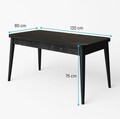 Set masă și scaune extensibile (5 bucăți), Fairfax, Lotus, Negru