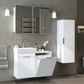 Set Dulap de Baie cu Chiuvetă și Oglindă (3 Piese), Hanah Home, Dubai, PAL, Alb