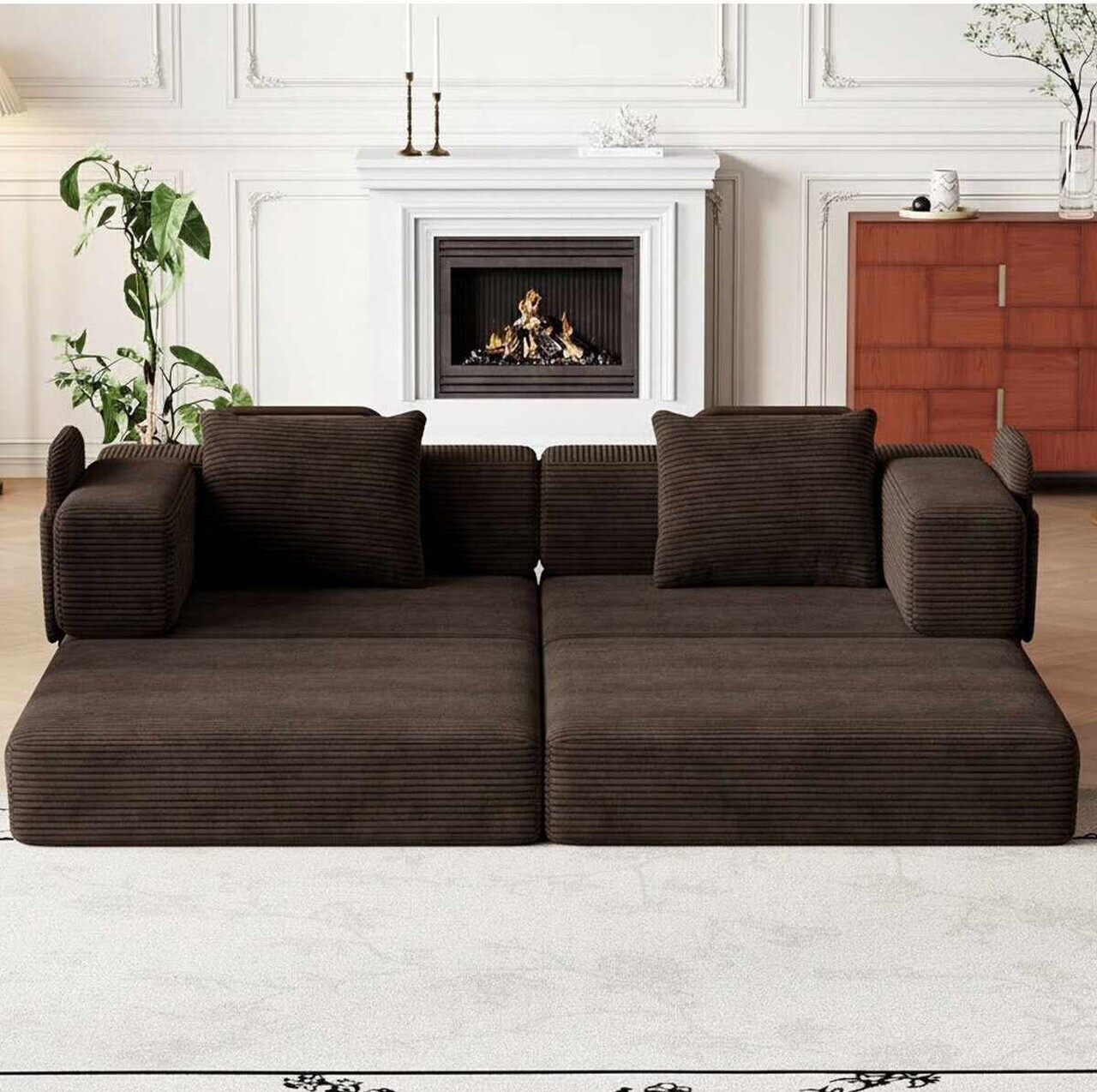 Canapea extensibila 3 locuri, Atelier del Sofa, 326NYR1157, Maro — imaginea 8