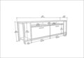 Comoda TV, Retricy, Omar, 160x35x50.8 cm, PAL, Stejar / Negru