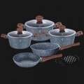 Set oale și tigăi din aluminiu forjat și marmură, 10 piese, Berlinger Haus, Forest Line