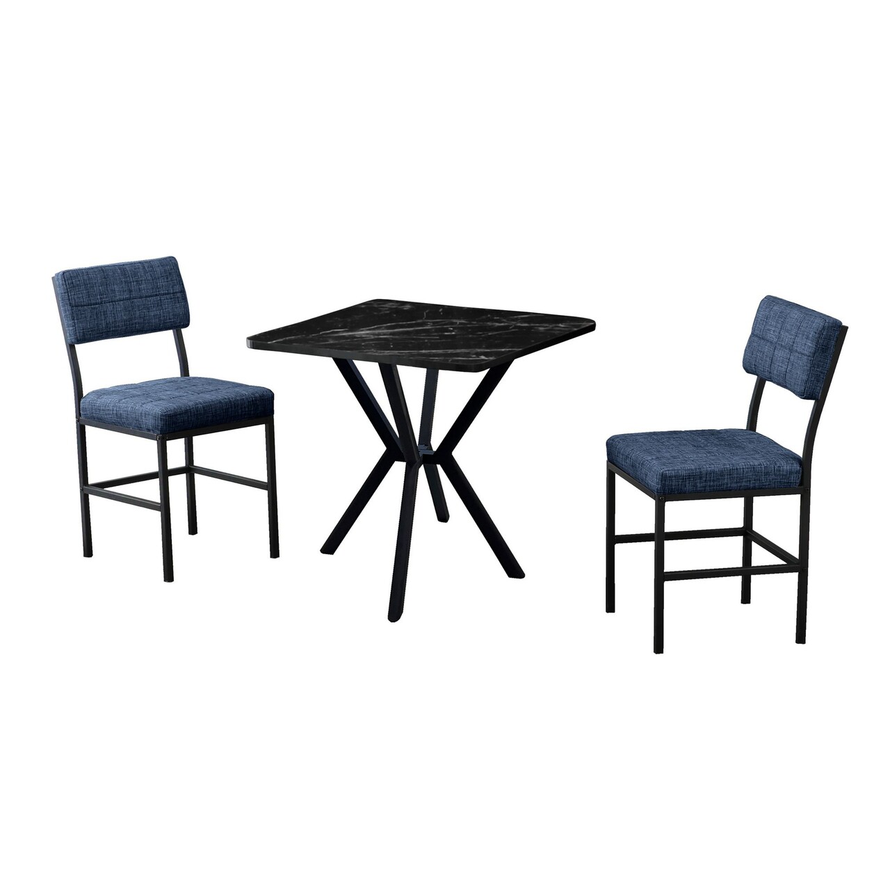 Set masa extensibila si scaune, 3 piese, Hanah Home, Dubai, Navy Blue / Black - view 2