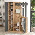 Cuier de perete, Locelso, DD7, 113.6x179.7x37.5 cm, Pin Atlantic / Antracit