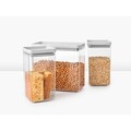 Set 3 recipiente depozitare, Brabantia, Tasty+, 2x1.6 L, 1x3.5 L, plastic, gri deschis