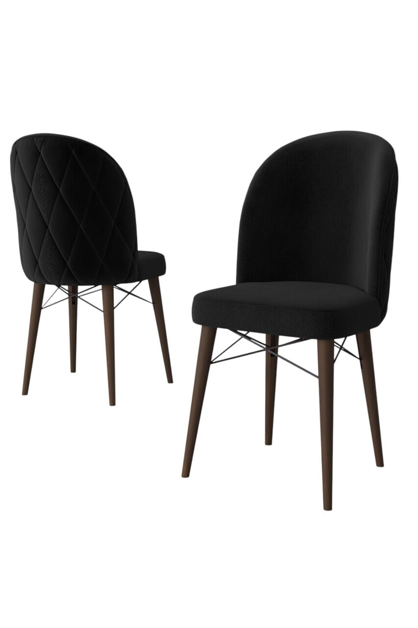 Set scaune 2 piese, Hanah Home, Bika, Nuc negru — imaginea 2