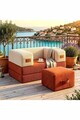 Set fotoliu si taburet, Atelier del Sofa, 326NYR1144, Tile Red / Cream