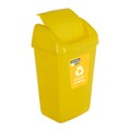 Cos de gunoi cu capac batant pentru reciclare Eco, 35L, 35x29x57 cm, plastic, galben