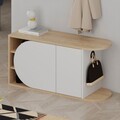 Pantofar, Decortie, Nova Shoe Bench, 104x50x37 cm, PAL, Stejar / Alb