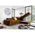 Coltar extensibil dreapta 3 locuri ELTAP, RT-45LO, Grayson, 278x205x92 cm, lemn/poliester, mustar