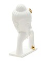 Figurina /sculptura decorativa  Buddha -B, Mauro Ferretti, 21.5x13x36 cm, polirasina, alb/auriu
