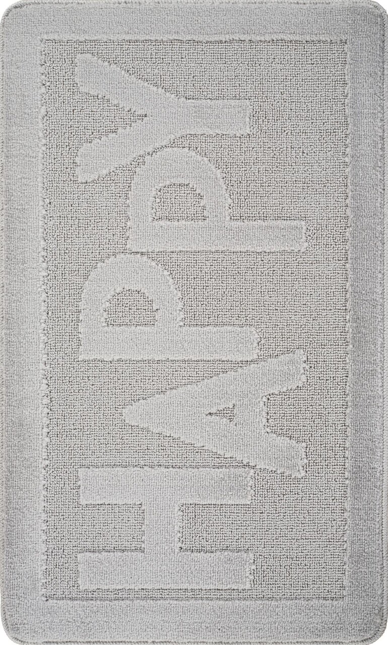 Covoras de baie, Cecilia, Happy, 60x100 cm, Polipropilena, Gri - 2 | YEO