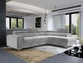 Coltar extensibil dreapta 4 locuri, ELTAP, Lau-41, Laurence, 278x205x92 cm, lemn/poliester, gri deschis