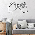 Decoratiune de perete, Pinky Promise, Metal, 100 x 57 cm, Negru