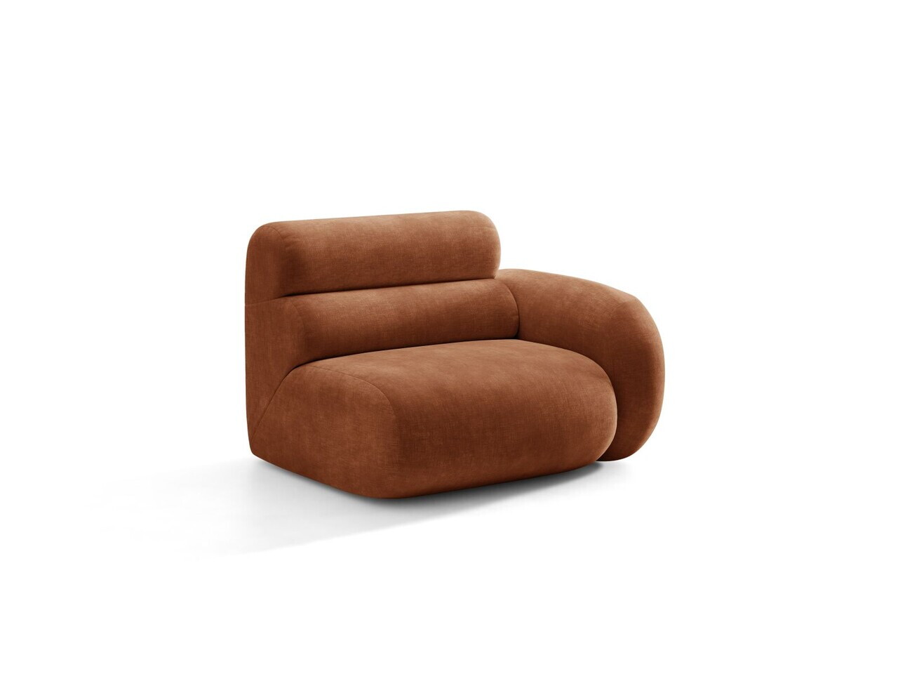 Modul canapea dreapta 1 loc, Neo, Micadoni Home, 110x100x83 cm, tesatura Chenille, teracota — imaginea 7