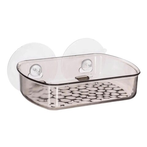 Savoniera galet, 5five, fixare cu ventuze, 13.3 x 9.5 x 3 cm, plastic