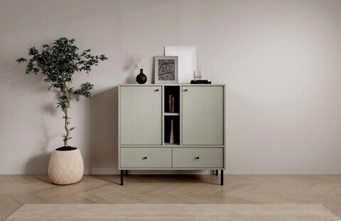 Comoda ADRK, Tili 2D 2S 2P, 100.2x40.8x95 cm, PAL laminat, verde eucalipt