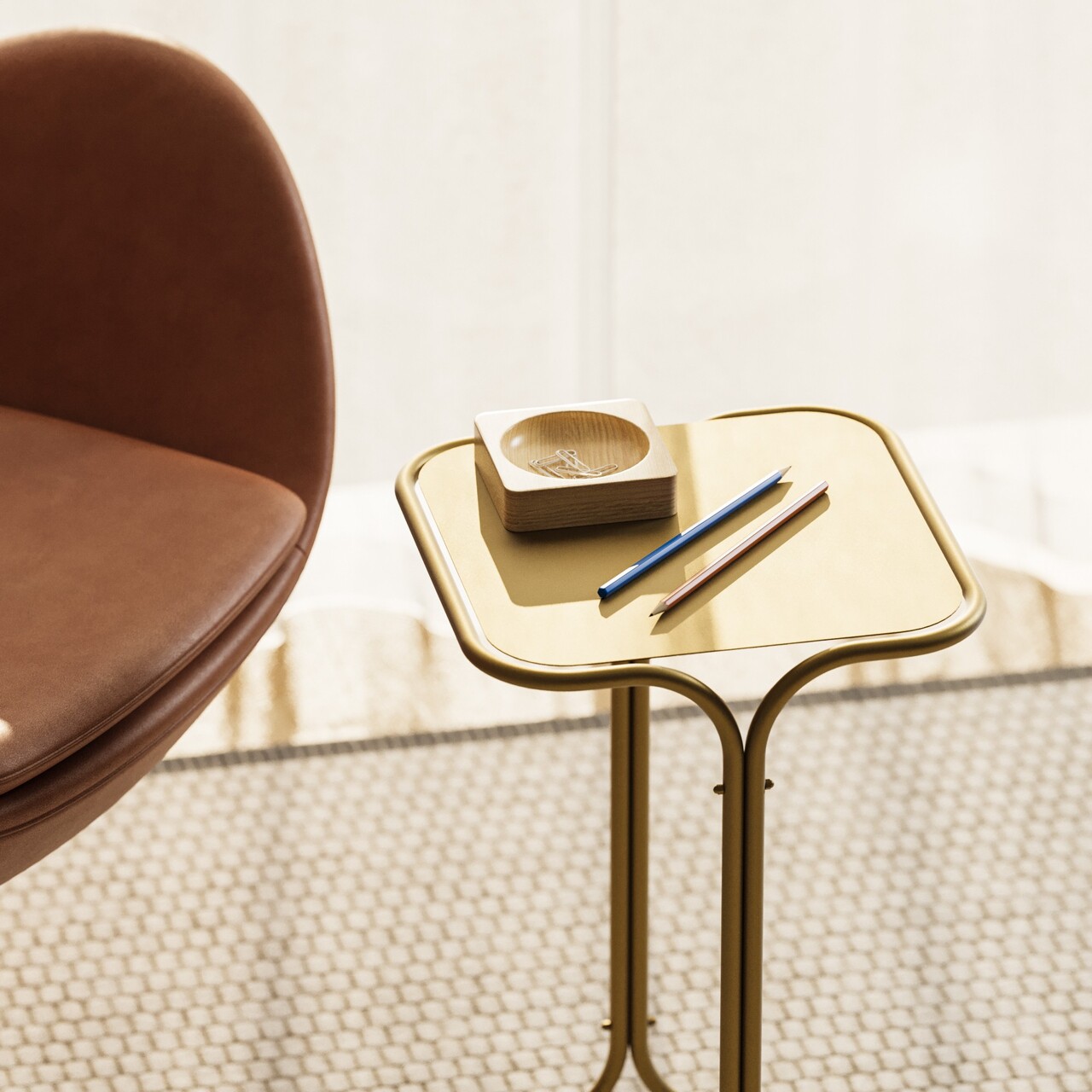 Masuta de cafea, Cerritos, Shb-001-B, 30x52x30 cm, Metal, Auriu - 2 | YEO