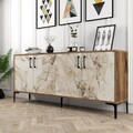Consola, Hommy Craft, Kiev, 180 x 78 x 35 cm, pal melaminat, nuc/alb