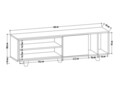 Comoda TV, Colman, Rosmar, 160 x 35 x 48.6 cm, pal melaminat, stejar/alb