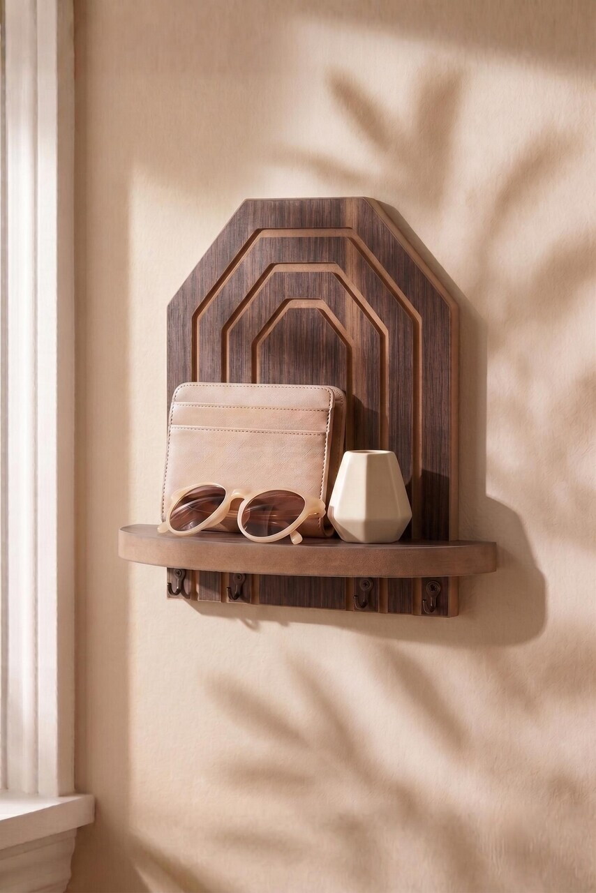 Raft de perete, Hanah Home, Artmtkwll10-Wenge, MDF, Wenge — imaginea 3
