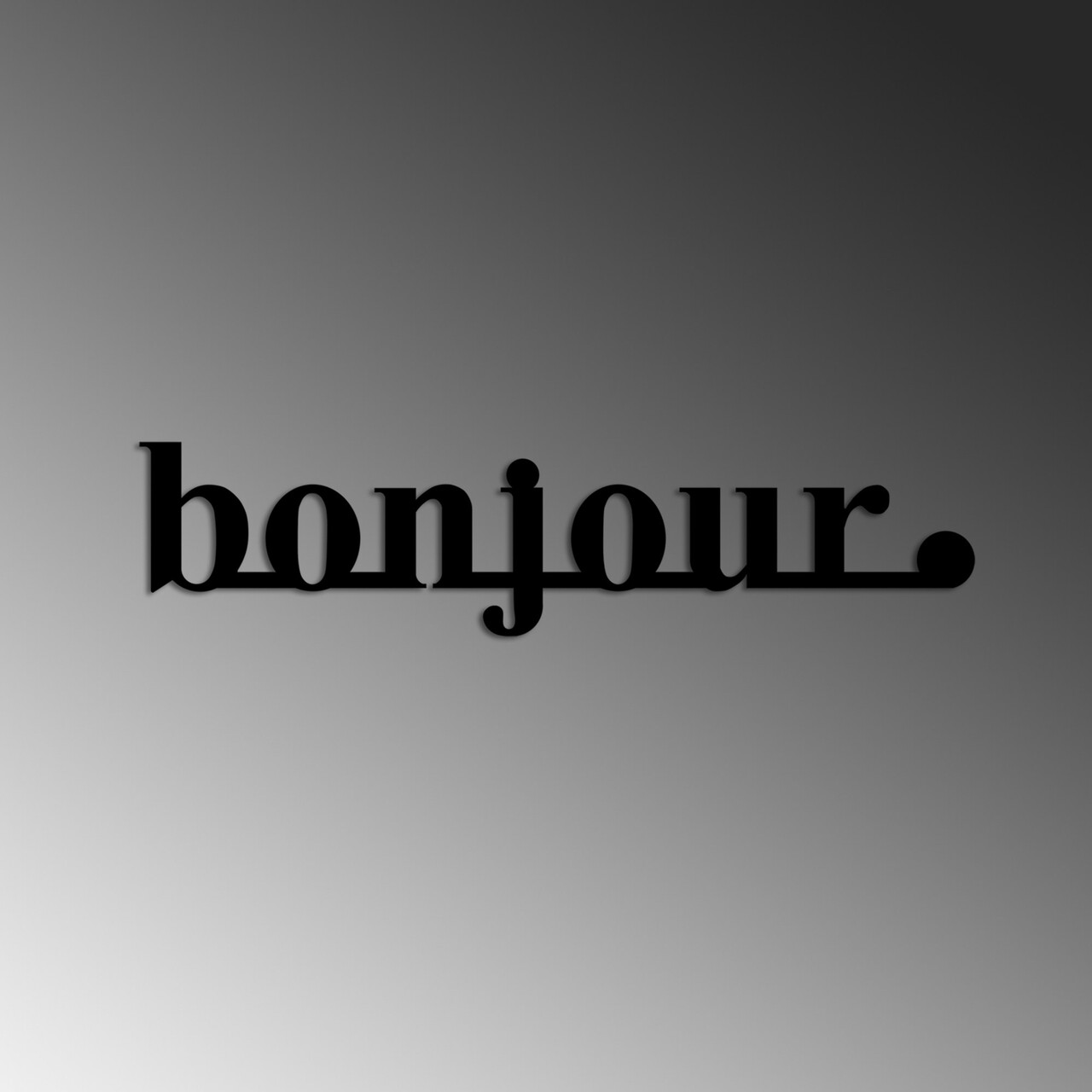 Decoratiune de perete, Bonjour, Dimensiune: 70 x 16 cm, Negru - view 4