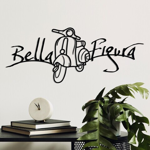 Decoratiune de perete, Bella Figura 1, Dimensiune: 60 x 25 cm, Negru