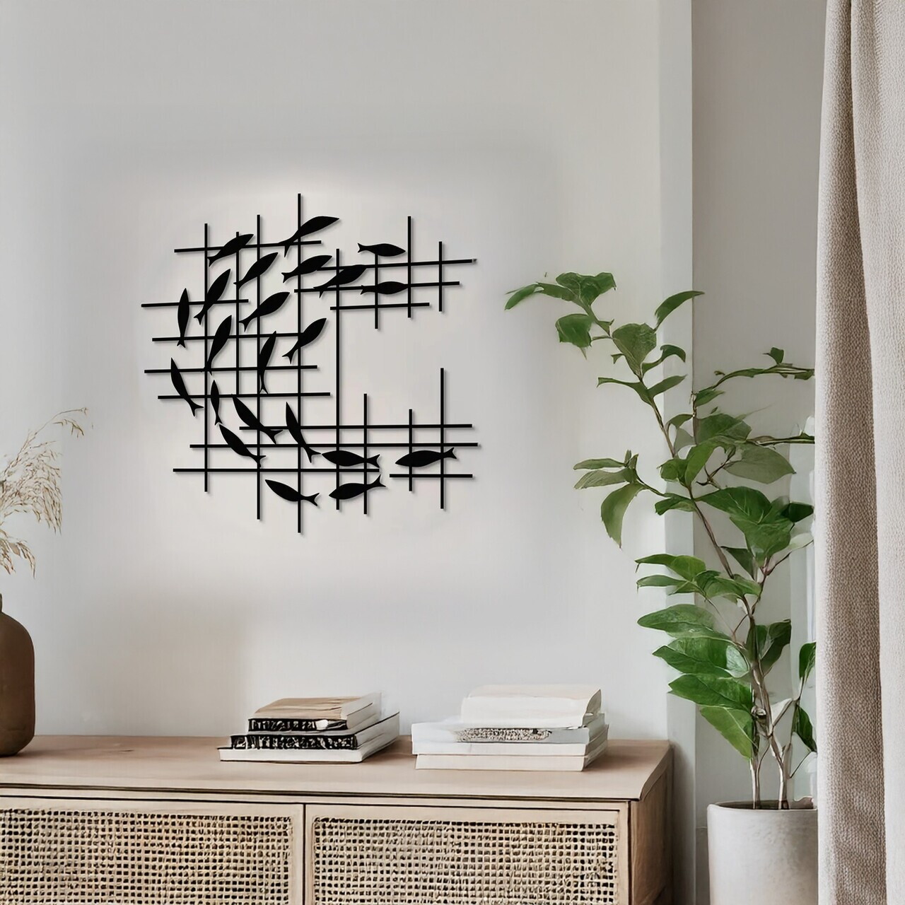 Decoratiune de perete, DCV-1012-MT, Dimensiune: 40 x 40 cm, Negru — imaginea 3