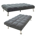 Canapea extensibila 3 locuri Rebel, Pakoworld, 189x92x82 cm, textil, gri inchis