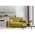 Canapea extensibila 3 locuri, ELTAP, Laine, 155x105x75 cm, lemn/poliester, galben