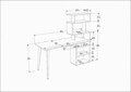 Birou, Retricy, Vina, 133x55x146.4 cm, PAL, Maro