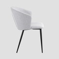 Scaun Lujo, Homla, 59x56.5x81 cm, metal/poliester, gri deschis