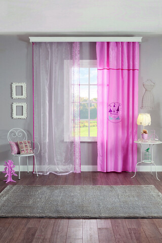 Perdea, Lady Curtain (140×260 Cm), Çilek, Poliester Çilek
