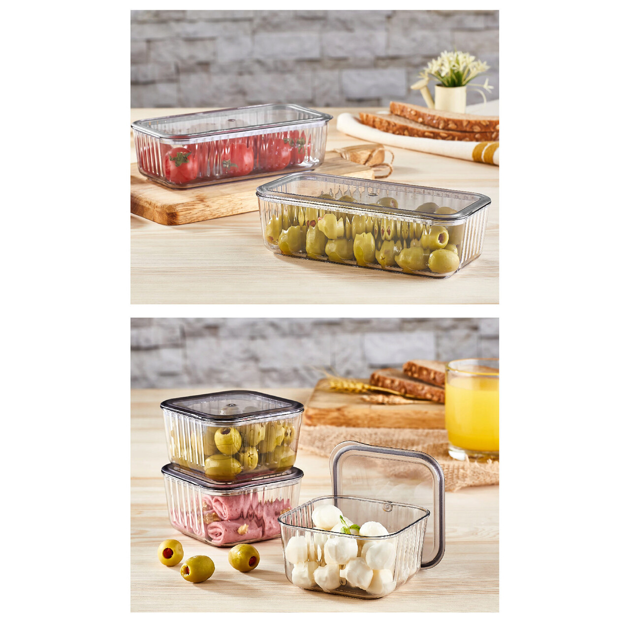 Set recipiente depozitare, Hermia, 964FRM1184, Bol: 15 cm - 300 ml (6 bucăți), Antracit - view 2