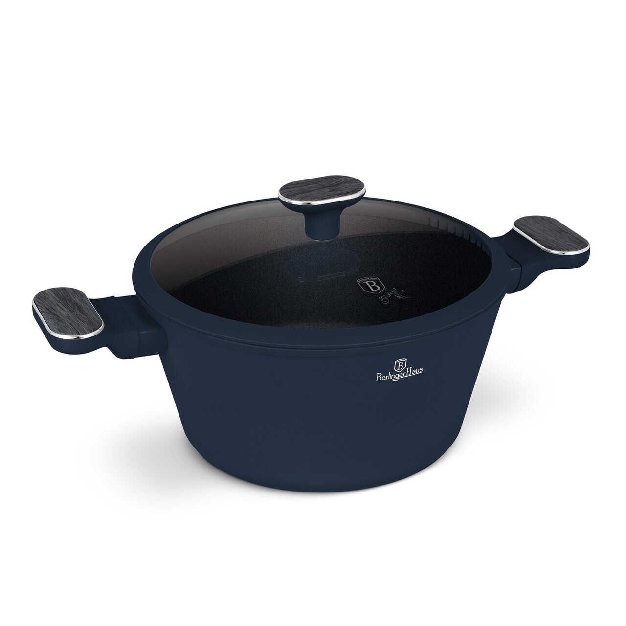 Oala cu capac Berlinger Haus, Deep Sea, 24 cm, 4.3 L, aluminiu forjat, albastru mat/gri - imagine 3
