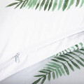 Lenjerie de pat King Size, Herve, Homla, 3 piese, 200x220 cm, microfibra din poliester, alb/verde