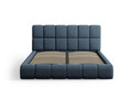 Pat tapitat cu tablie si lada depozitare, Bellis, Micadoni Home, BL, 160x200 cm, poliester chenille, albastru regal