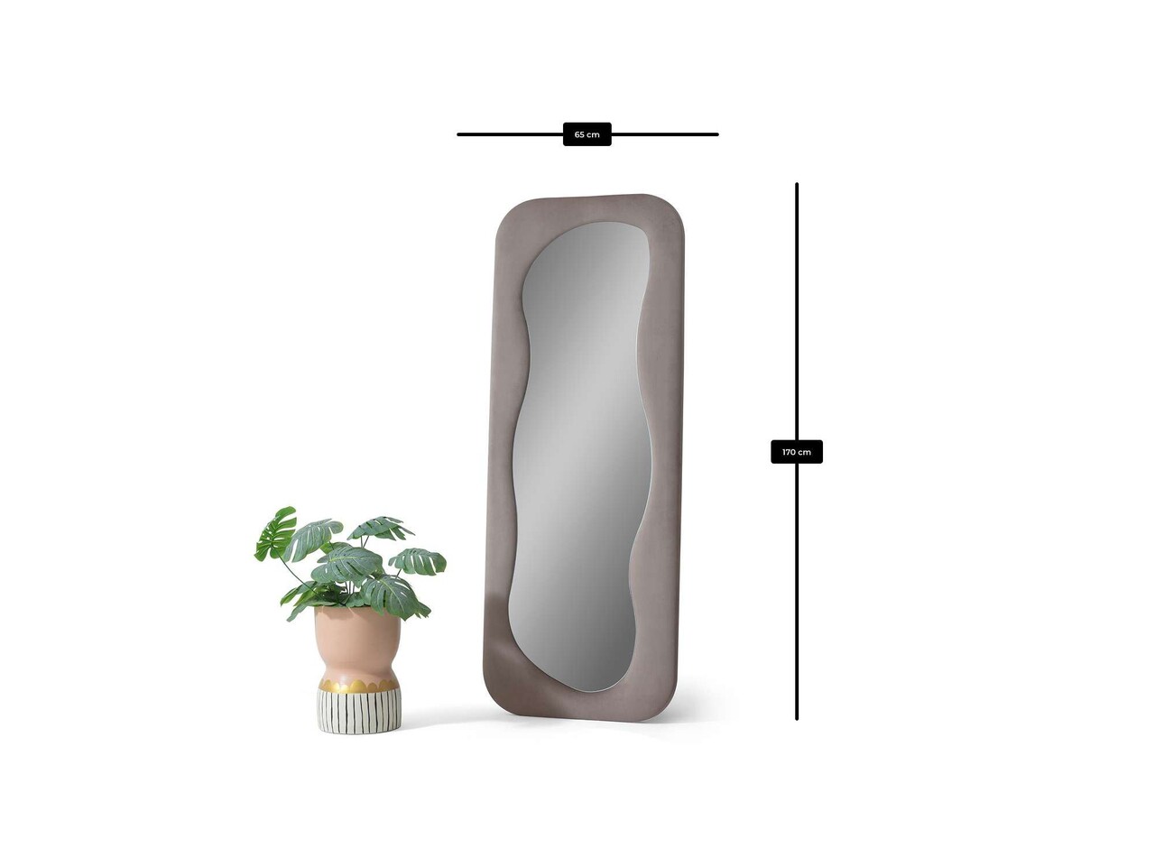 Oglinda Cheval, Hanah Home, Pera, 65x170 cm, MDF , Bej