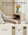 Set 2 noptiere, Vasagle, 30x25x65 cm, compartiment flexibil stanga-dreapta, PAL/MDF, alb cloud/natural