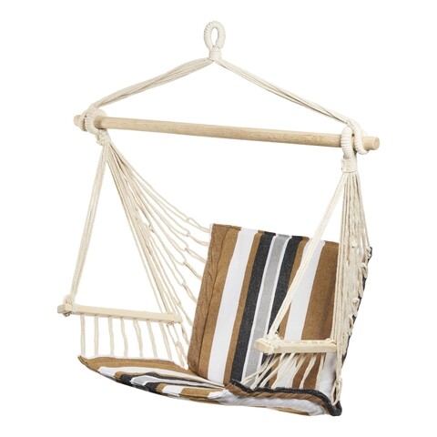 Hamac tip scaun Retro Stripes, Heinner, 94×50 cm, maro