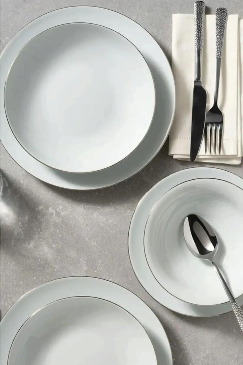 Serviciu de masa Beros 973BRS3152 Portelan  Placă de serviciu: 25 cm (2 bucăți) Alb