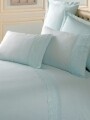Lenjerie de pat dubla cu broderie, 6 piese, 240x260 cm, 100% bumbac ranforce , Cotton Box, verde
