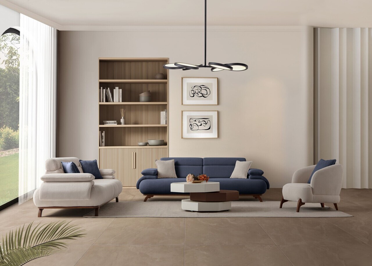 Canapea 3 locuri, Atelier del Sofa, 752EST1151, Lemn de carpen/PAL melaminat, Albastru navy - view 7