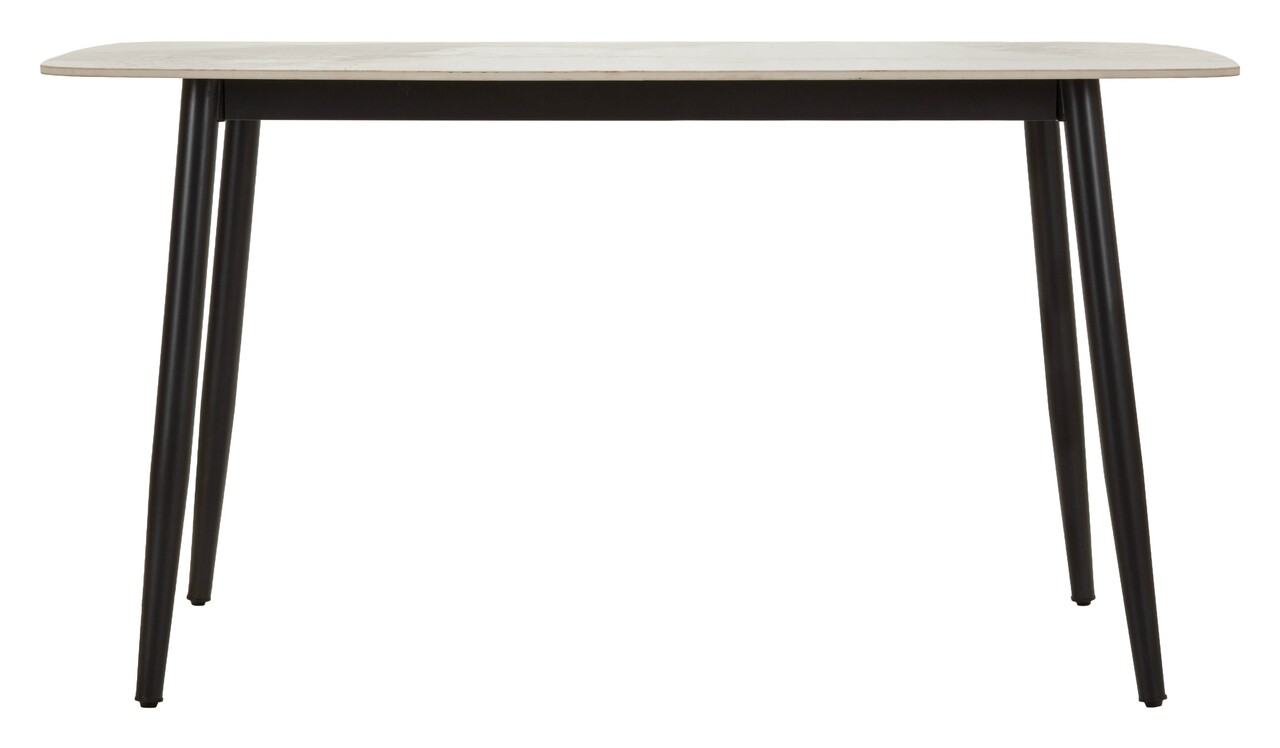 Masa dining, Mauro Ferretti, Josh, 138x78x76 cm, metal/ceramica, negru/alb - imagine 7