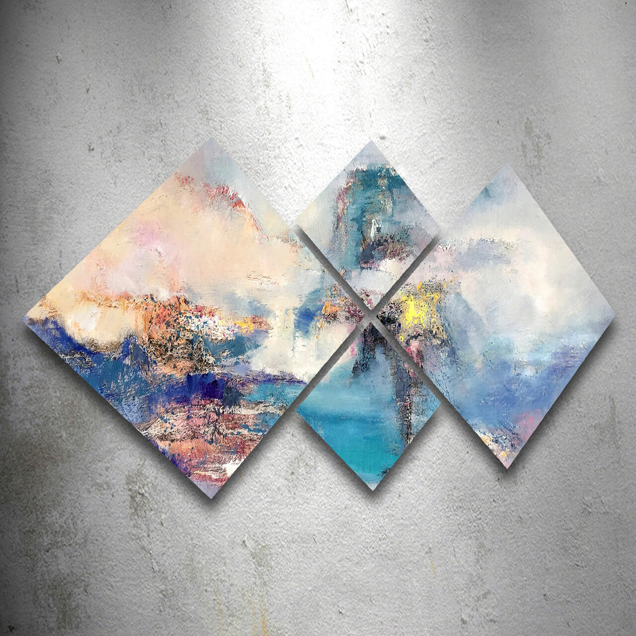 Set 4 tablouri decorative, 4MDF3111501380, MDF, Imprimat UV, Multicolor - 1 | YEO