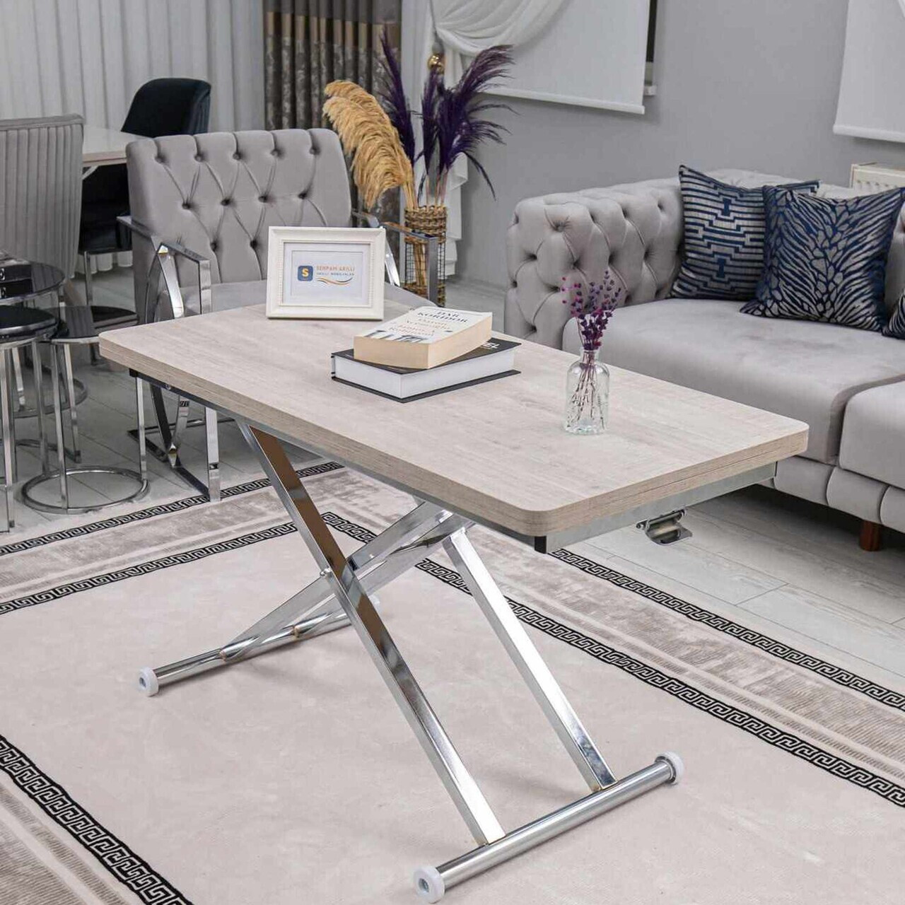 Masuta de cafea, Hanah Home, Home Ext, MDF, Lisabona / Chrome — imaginea 3