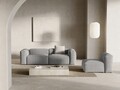 Canapea 3 locuri, Bergamo, Cosmopolitan Design, 264x108x70 cm, catifea chenille raiata, gri deschis