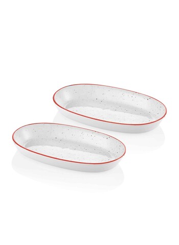 Set 2 platouri DOTS048, Mia, 26 cm, ceramica, multicolor