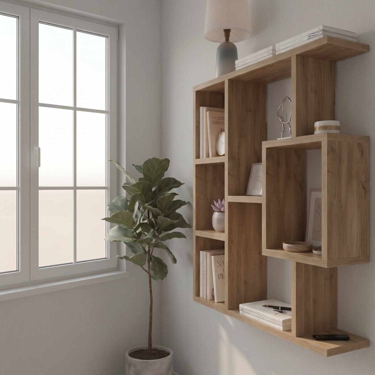 Corp biblioteca, Hanah Home, Yegane, 70.9x74.5x19.7 cm, Maro — imaginea 4