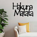 Decoratiune de perete, Hakuna Matata 8, Metal, Dimensiune: 69 x 1,5 x 47 cm, Negru