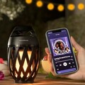 Boxa wireless si lampa LED cu efect de flacara Spekkle, InnovaGoods, Bluetooth, USB, Ø10 x 81 cm